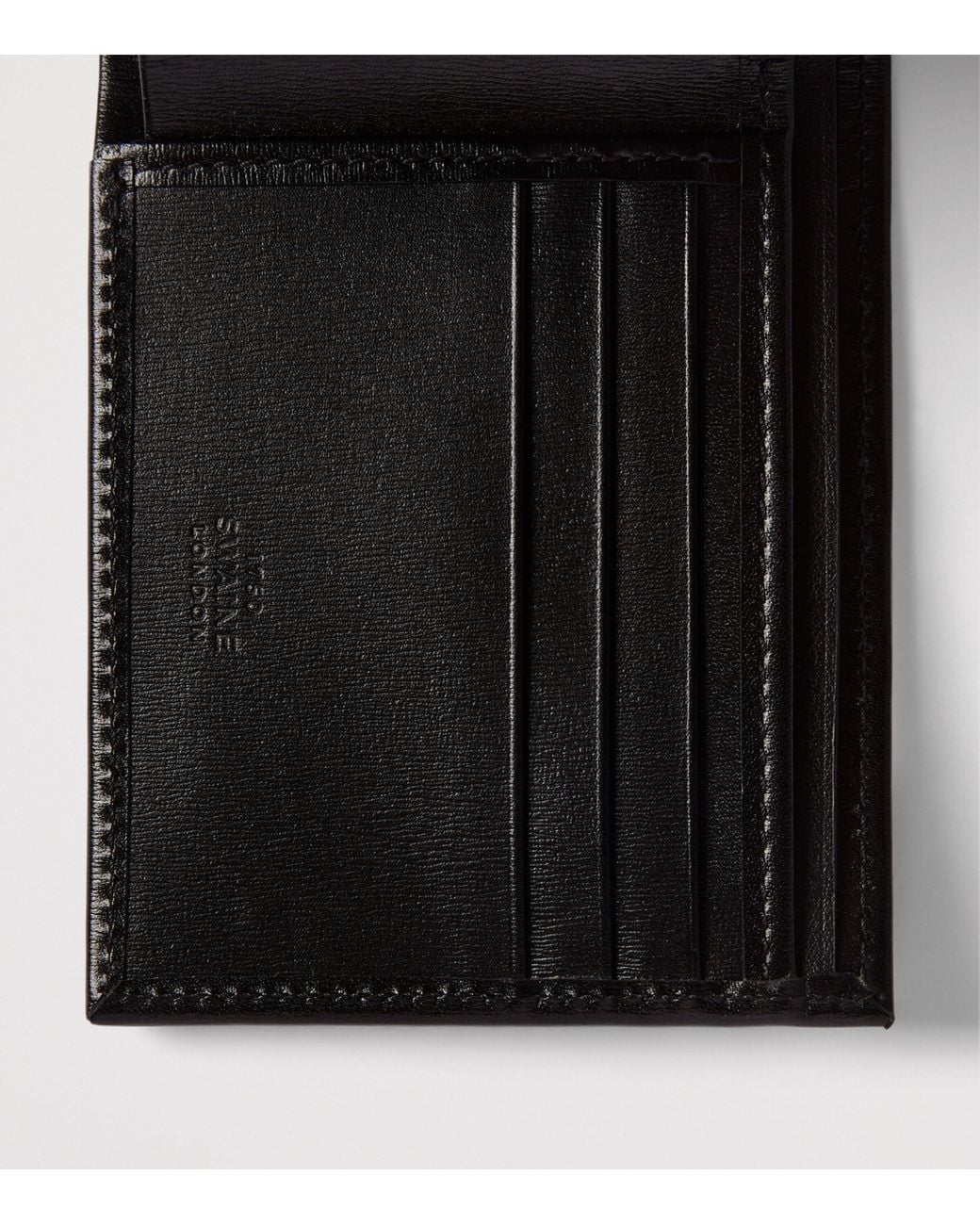 Swaine Black Leather Bifold Wallet for men