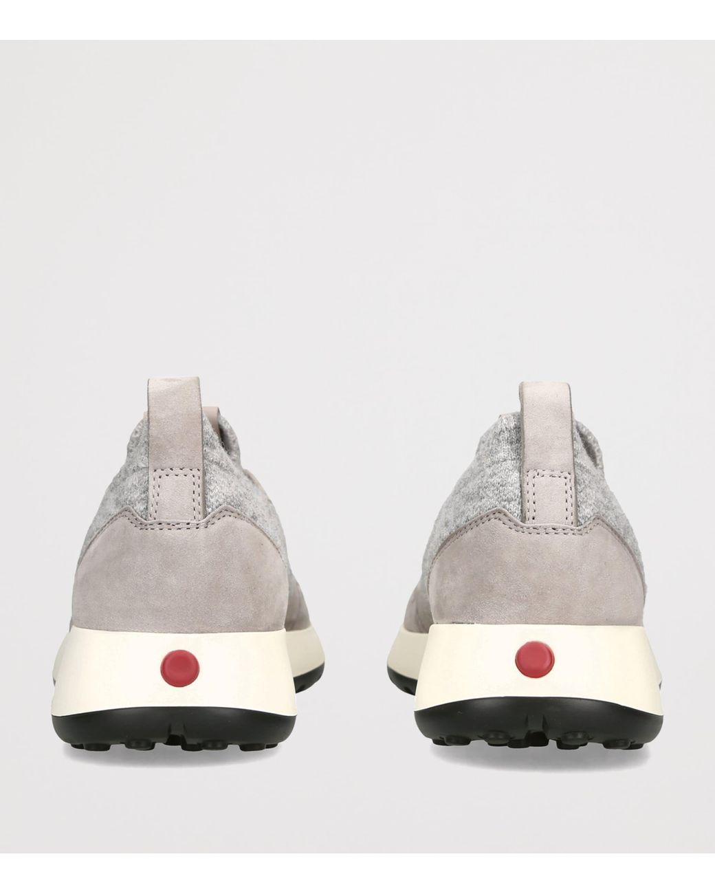 Tod's White Suede-Knit Dot Sneakers