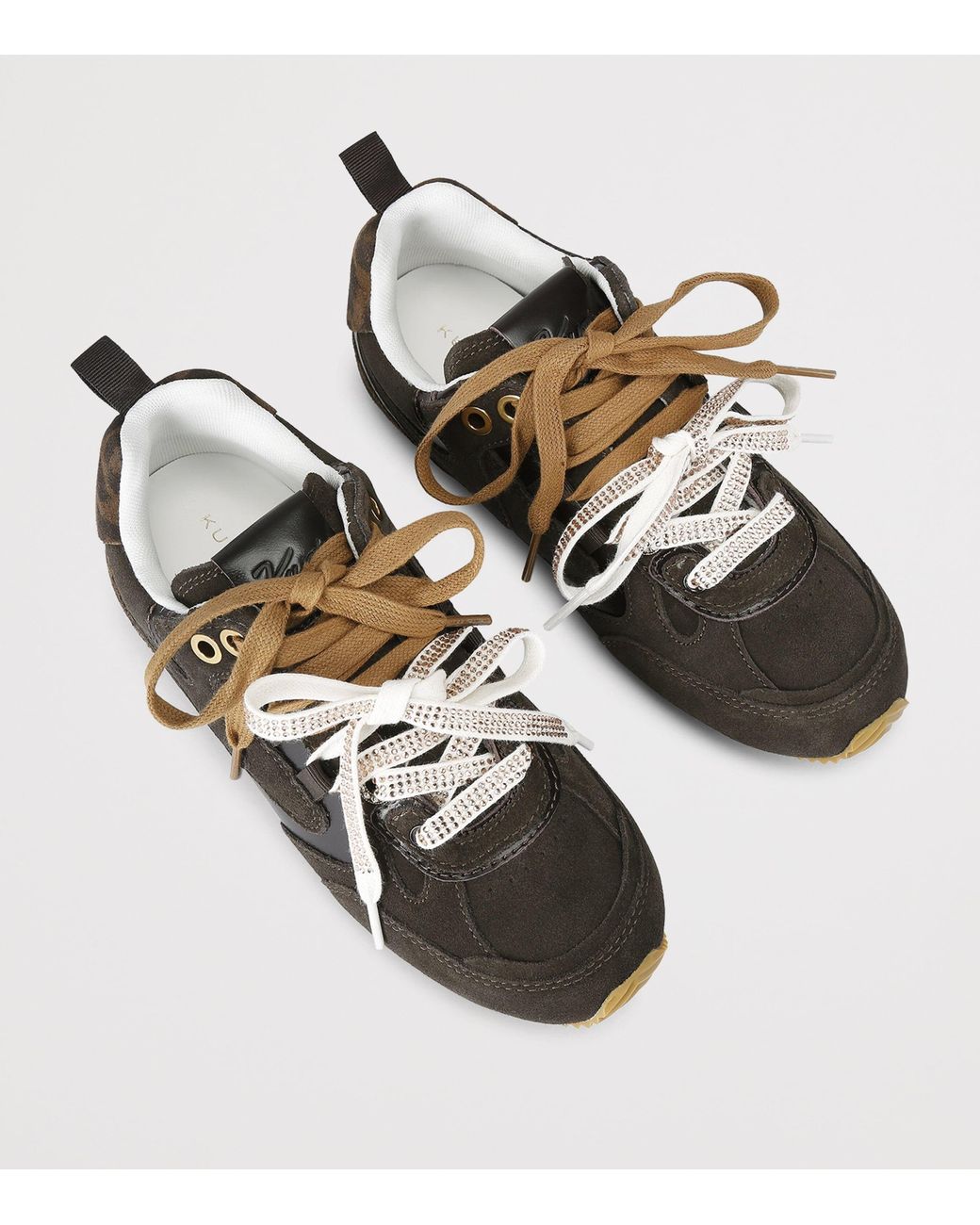 Kurt Geiger Brown Suede Slim Runner Sneakers