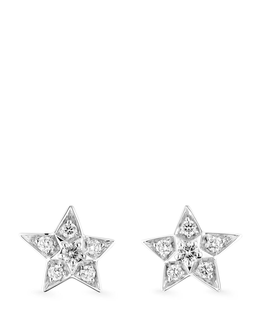 Chanel White And Diamond Comète Géode Stud Earrings