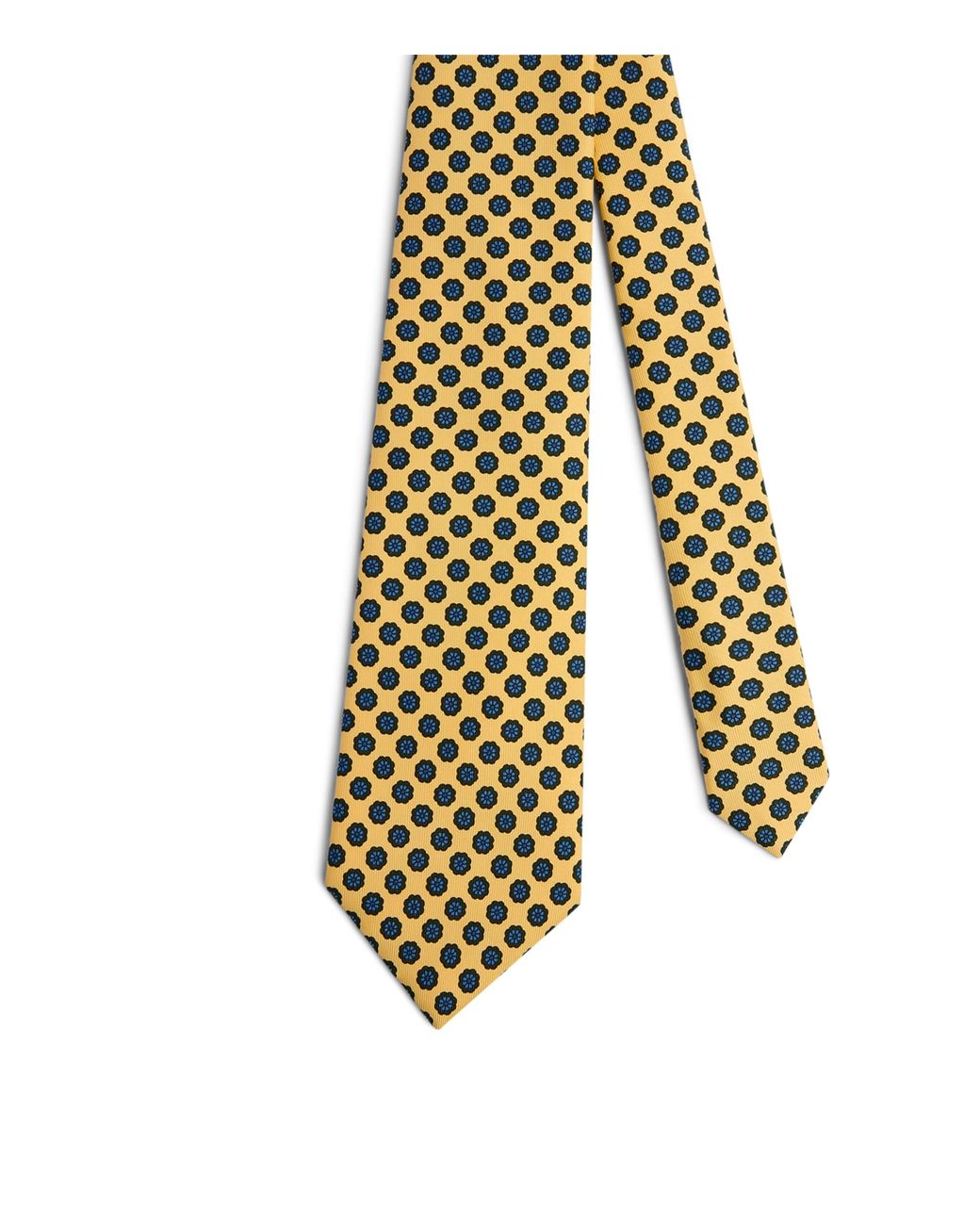 Dunhill Yellow Mulberry Silk Geometric Tie for men
