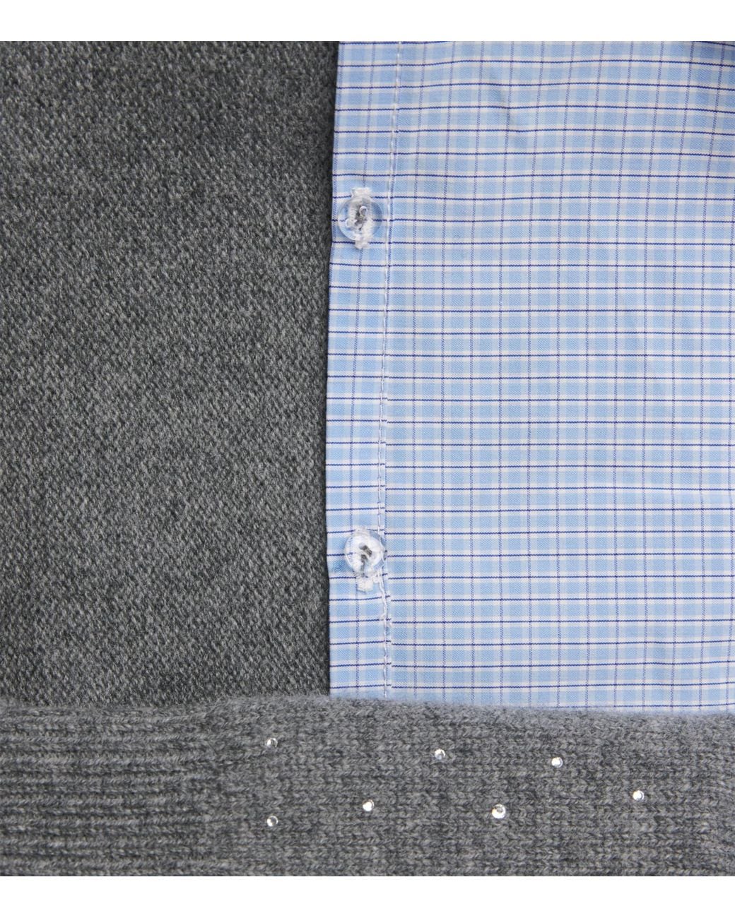 Maje Gray Wool-Blend 2-In- Sweater And Shirt