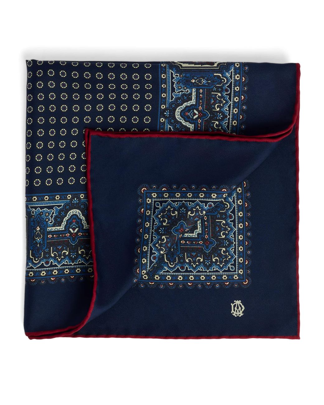 Dunhill Blue Silk Printed Neckerchief for men
