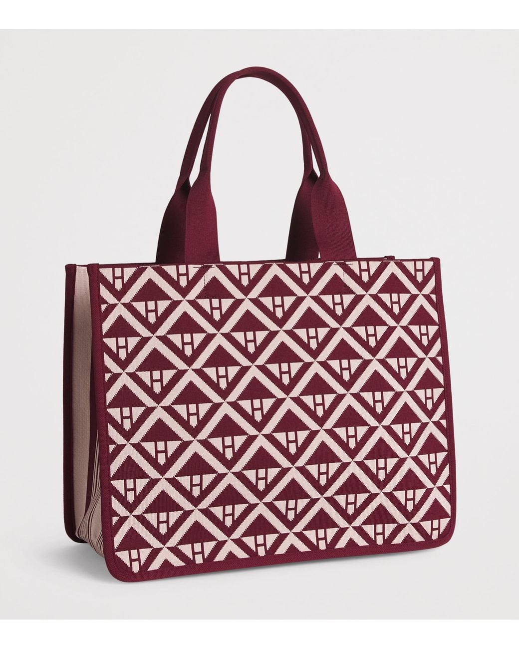 Harrods Red Medium Geometric Tote Bag