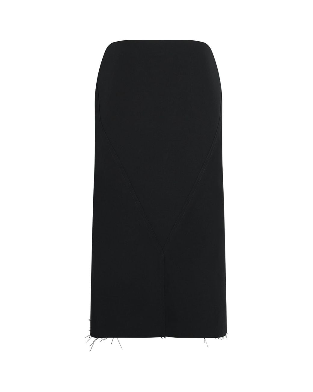 Rick Owens Black Stretch-Cotton Sheath Midi Skirt