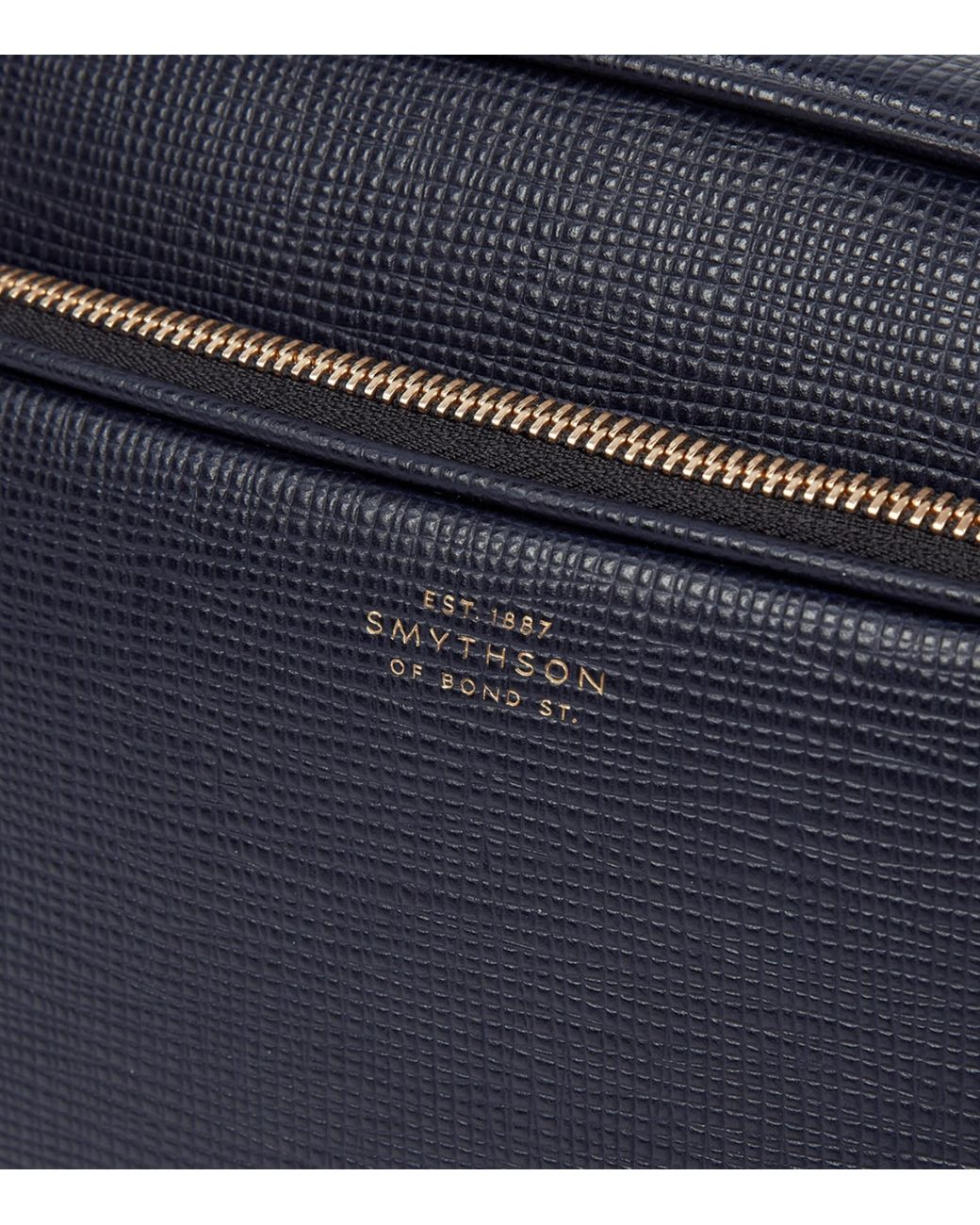 Smythson Blue Leather Panama Cross-Body Bag for men