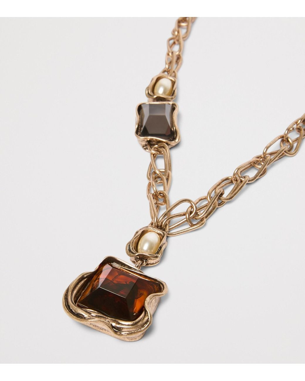 Weekend by Maxmara Metallic Resin Chain Necklace