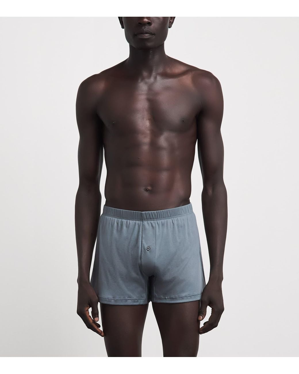 Zimmerli of Switzerland Blue Sea Island Cotton Boxer Shorts for men