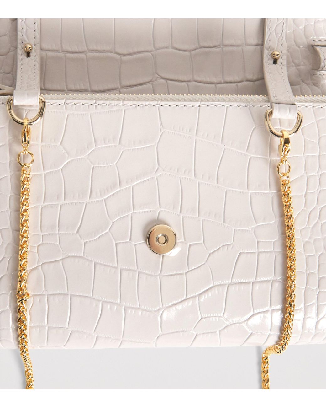 Jeffrey Levinson Natural Leather Croc-Embossed Clutch Bag