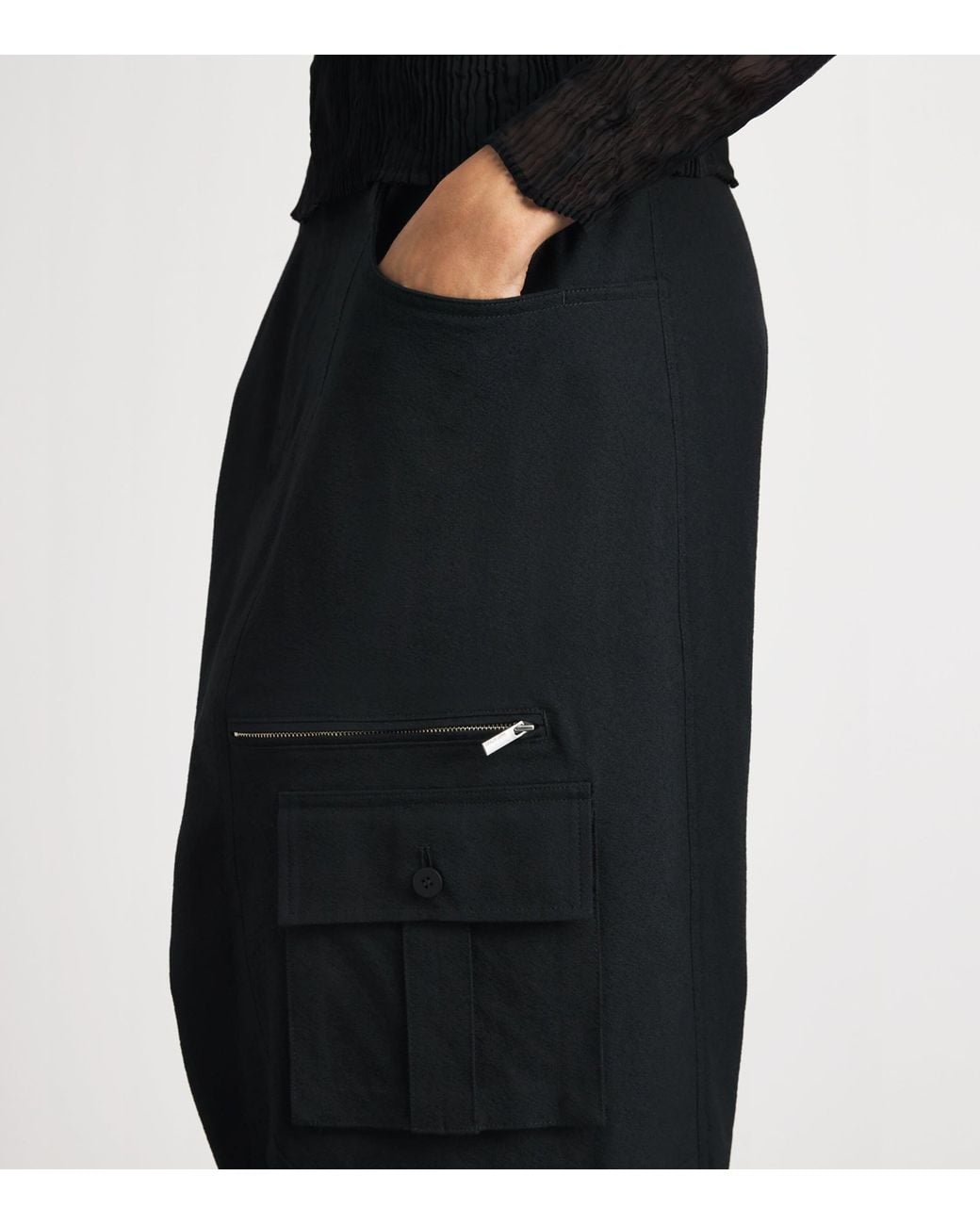 Issey Miyake Black Grainy Pants Tailored Trousers