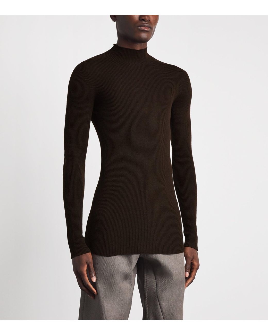Rick Owens Black Virgin Wool Lupetto Sweater for men