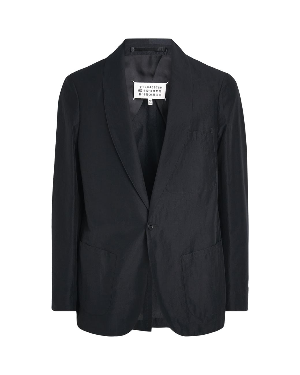 Maison Margiela Black Satin Double-Pocket Blazer for men