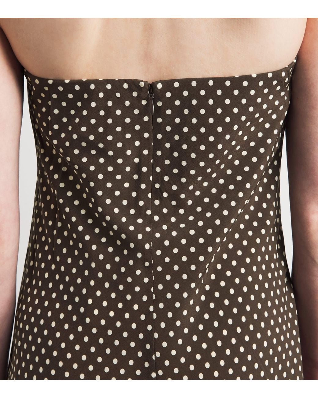 Matteau Brown Silk Polka Dot Maxi Dress