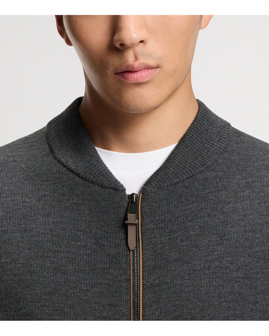 Boss Gray Wool-Blend Bomber Jacket for men