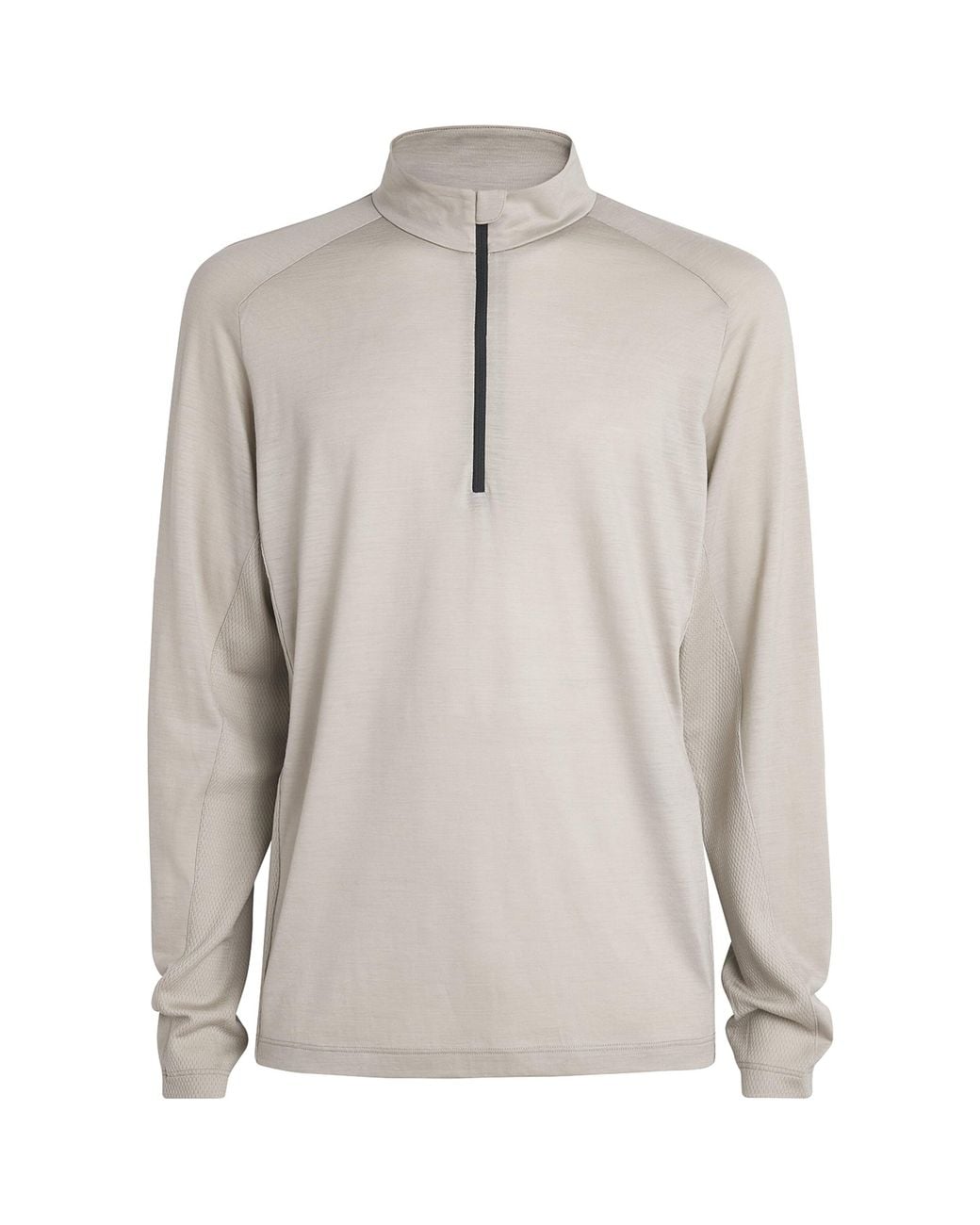 Sease Gray Virgin Wool Quarter-Zip Sweatshirt for men