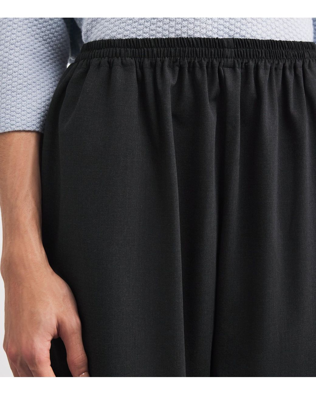 Eskandar Black Wide-Leg Japanese Trousers