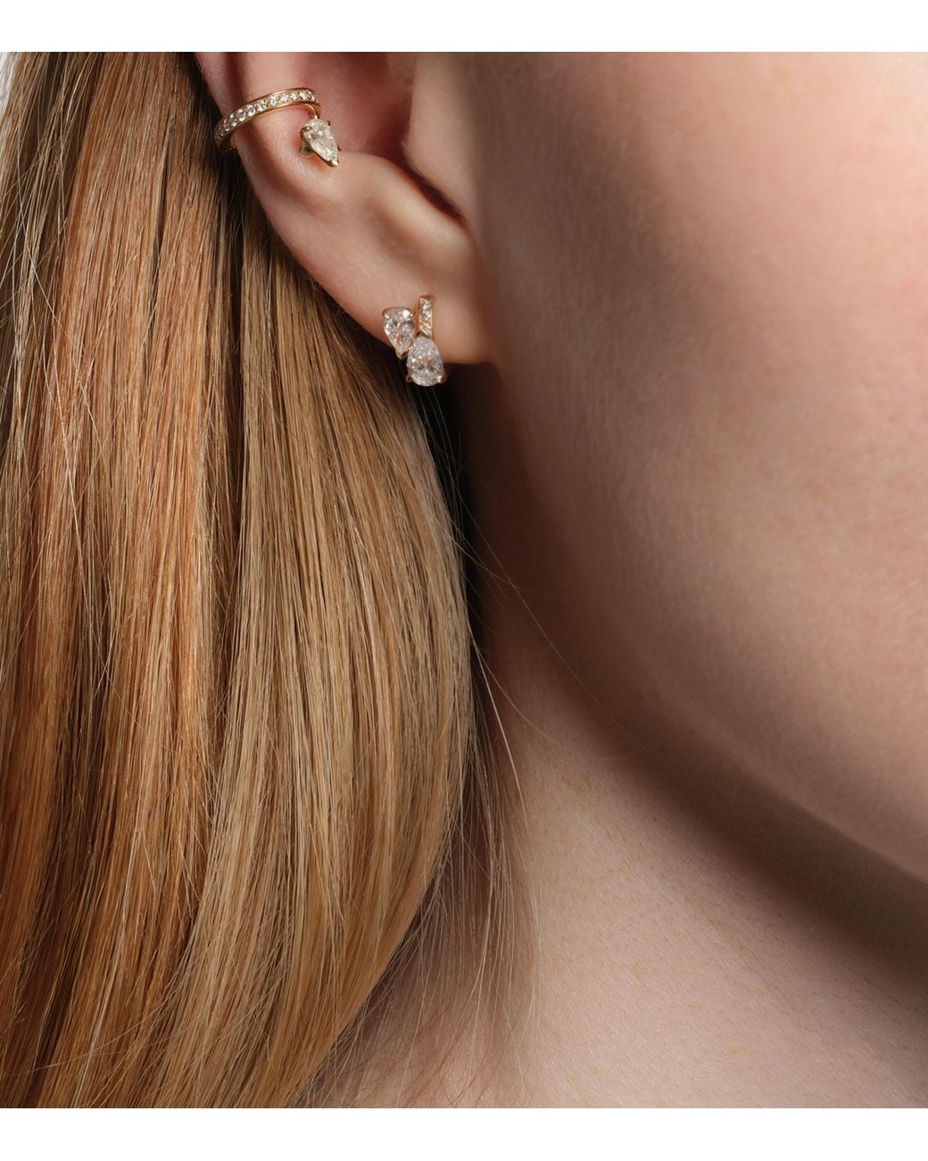 Repossi White And Diamond Serti Sur Vide Ear Cuff