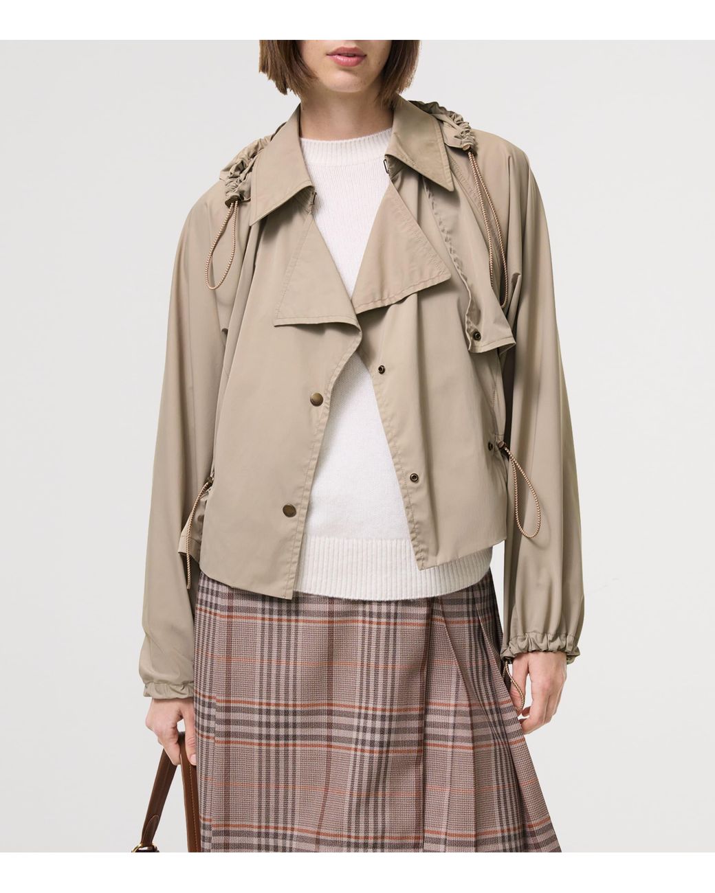 Burberry Natural Rosewin Stretch-Nylon Double-Breasted Jacket