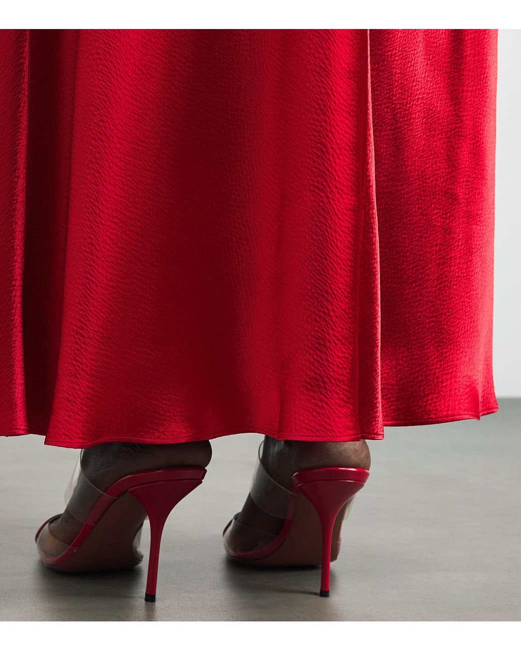 FFORME Red Satin Akriti Maxi Dress