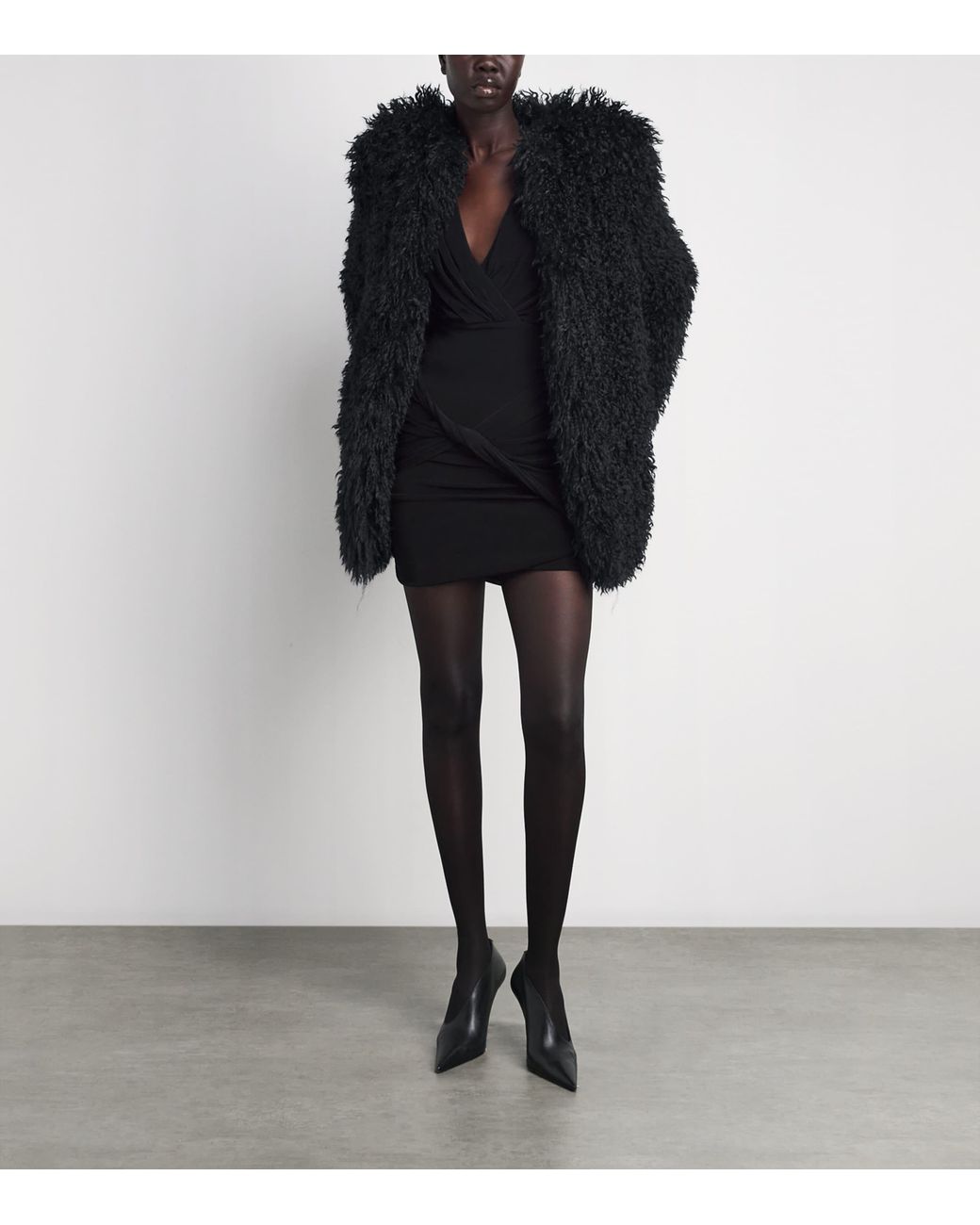 Camilla & Marc Black Faux Fur Renley Short Coat