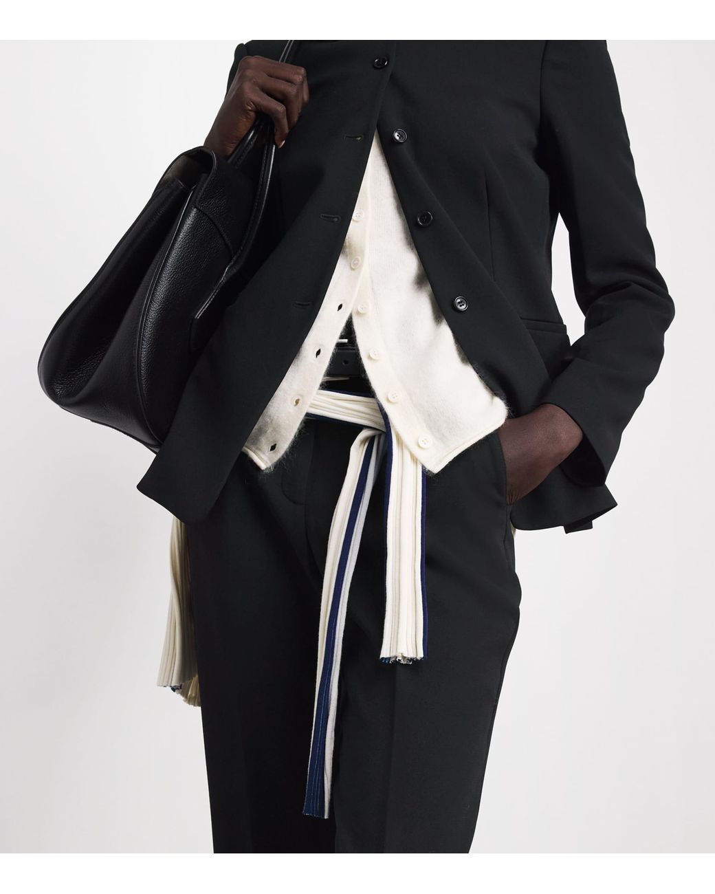 Theory Black Straight Marcee Trousers