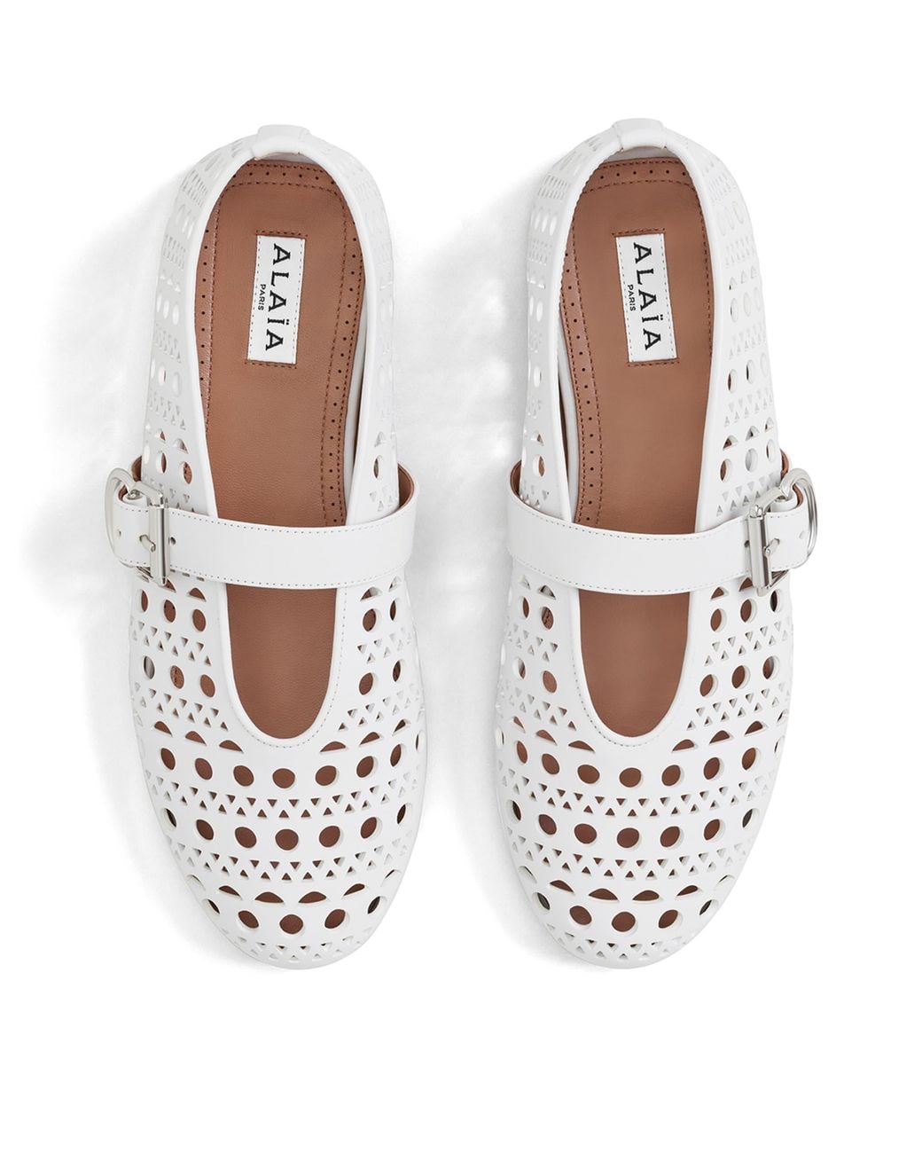 Alaïa White Lambskin Vienne Ballet Flats