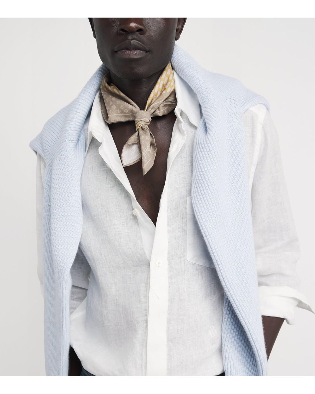 Jacob Cohen White Linen Long-Sleeve Shirt for men