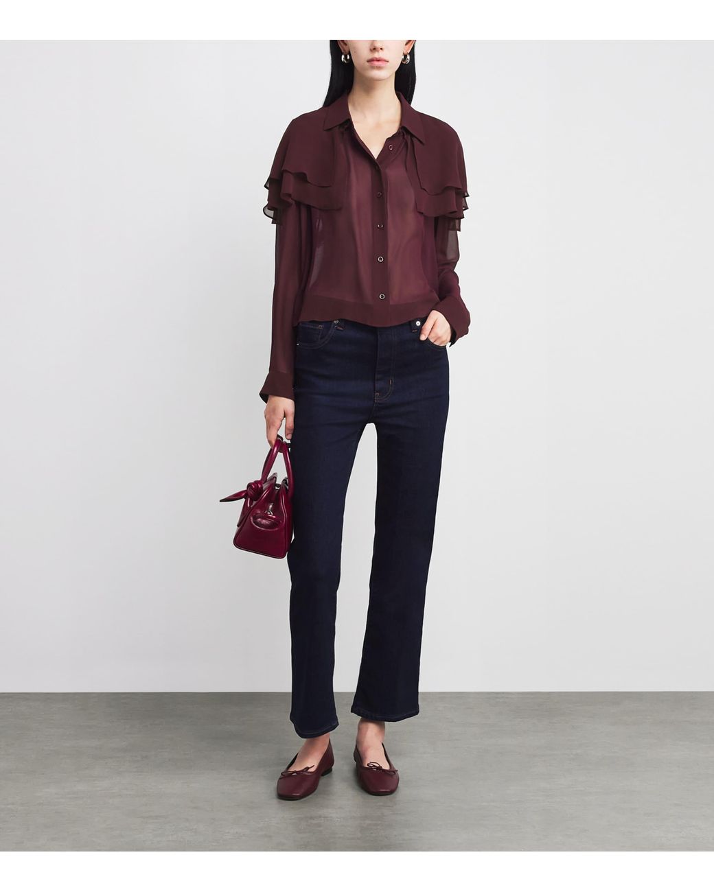 FRAME Purple Silk Cape Blouse