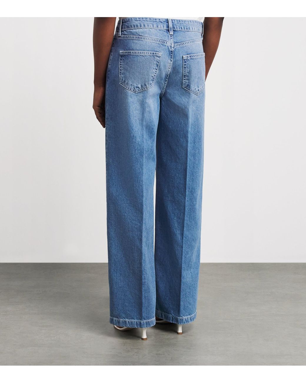 L'Agence Blue Scottie Wide-Leg Jeans