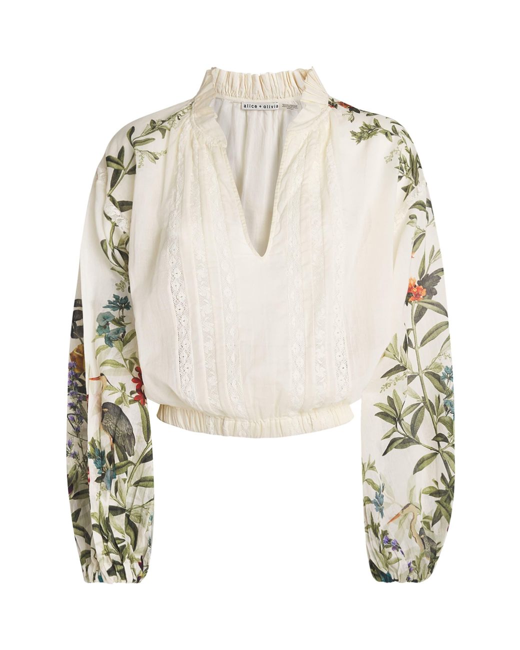 Alice + Olivia Metallic Cotton Cassie Embroidered Blouse