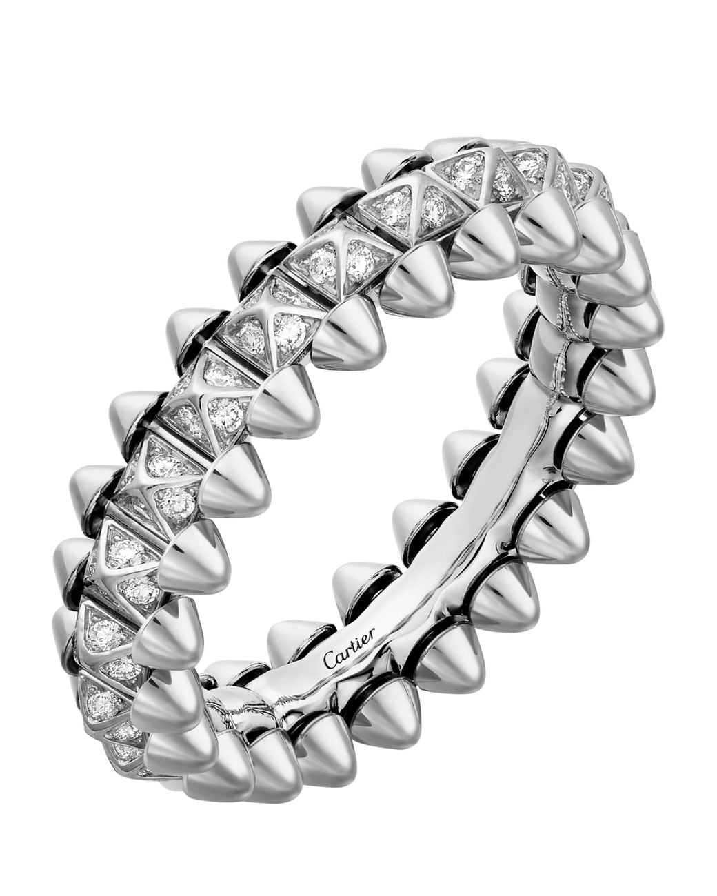 Cartier Metallic Small And Diamond Clash De Ring