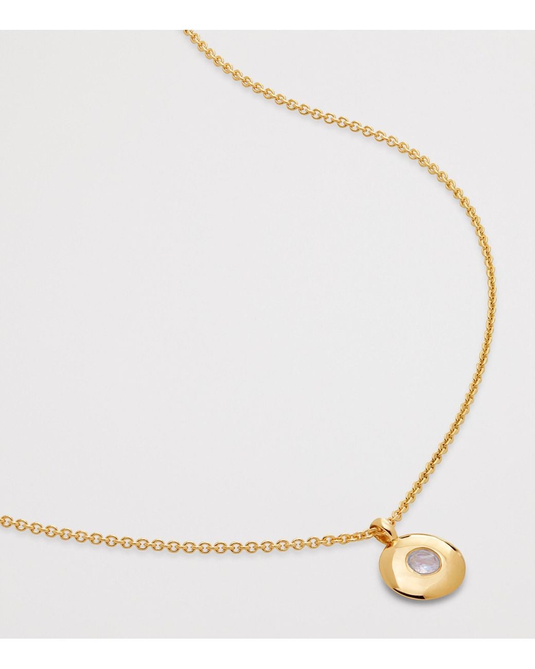 Monica Vinader Metallic Vermeil And Moonstone January Birthstone Necklace