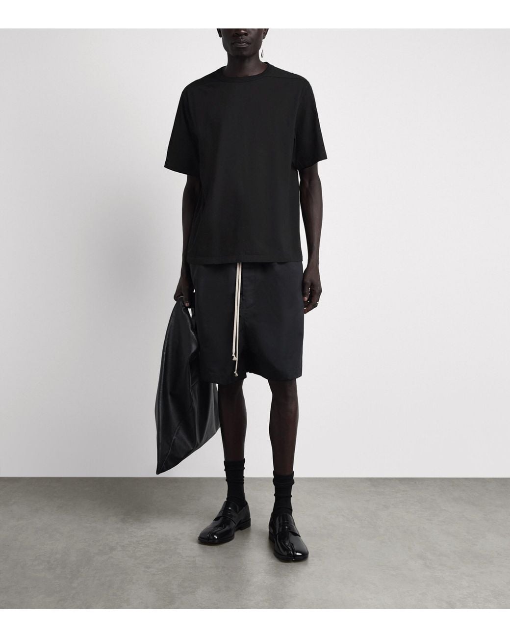 Rick Owens Black Cotton Jersey Brad T-Shirt for men