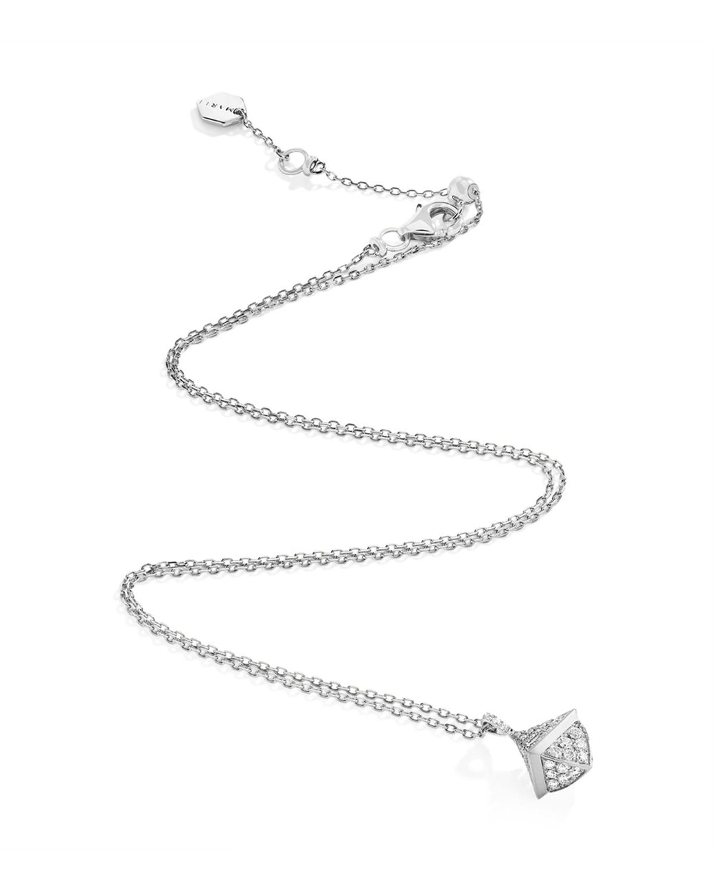 Marli New York White Mini And Diamond Cleo Rev Pendant Necklace