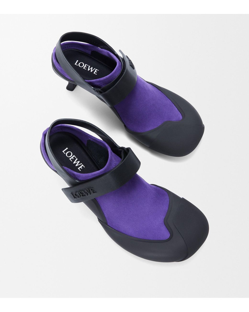 Loewe Blue Leather Dive Slingback Mules 45