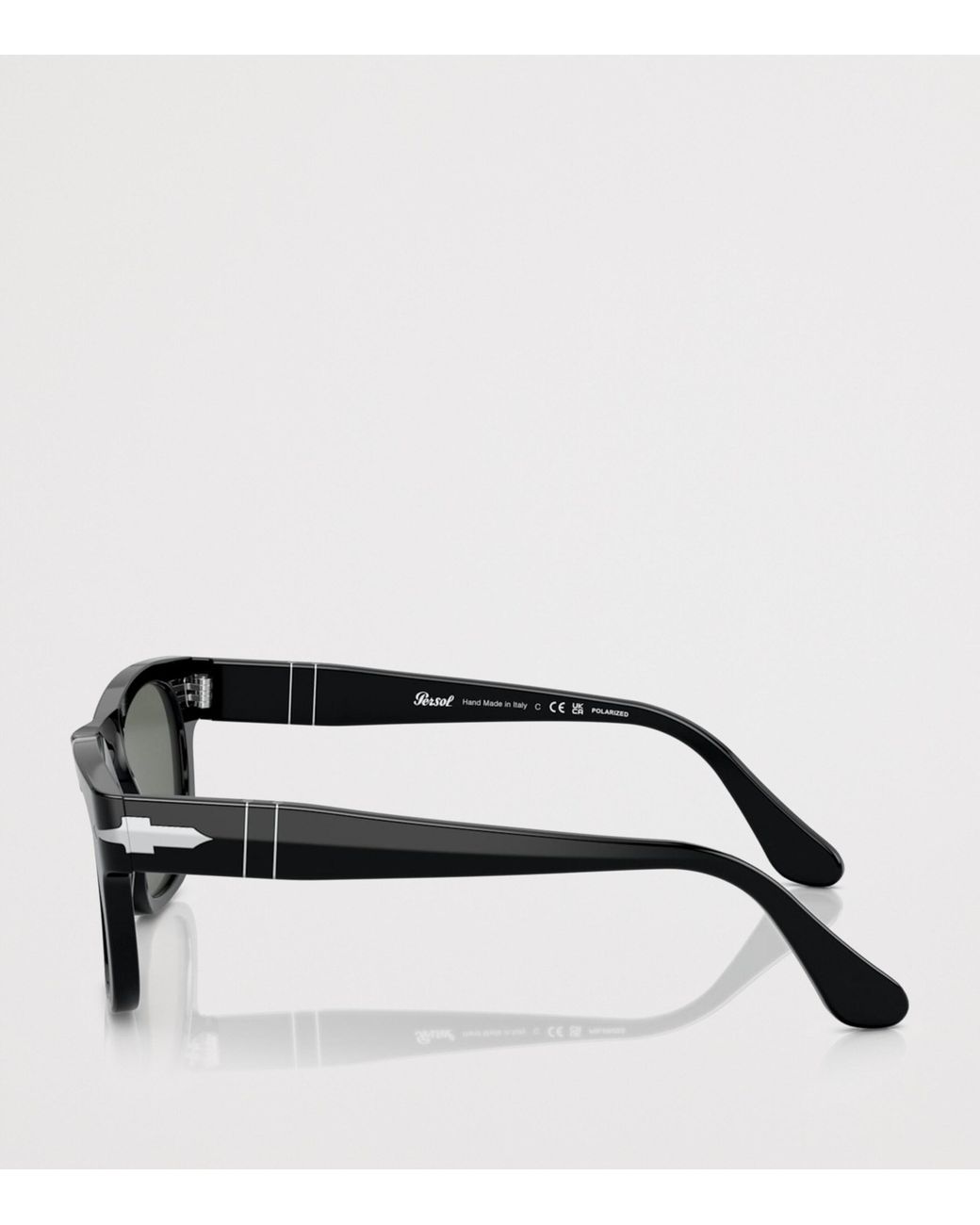 Persol Black Acetate Rectangle Sunglasses