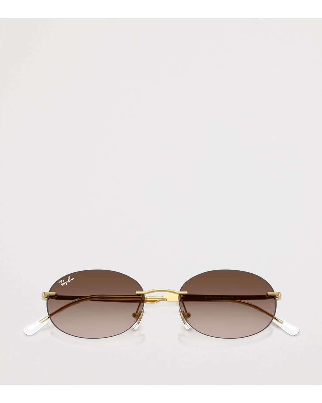 Ray-Ban Brown 0Rb3707 Metal Oval Sunglasses