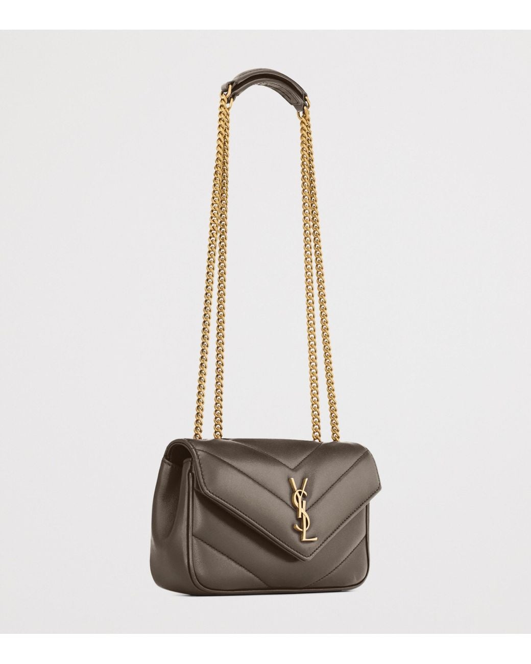 Saint Laurent White Mini Loulou Shoulder Bag