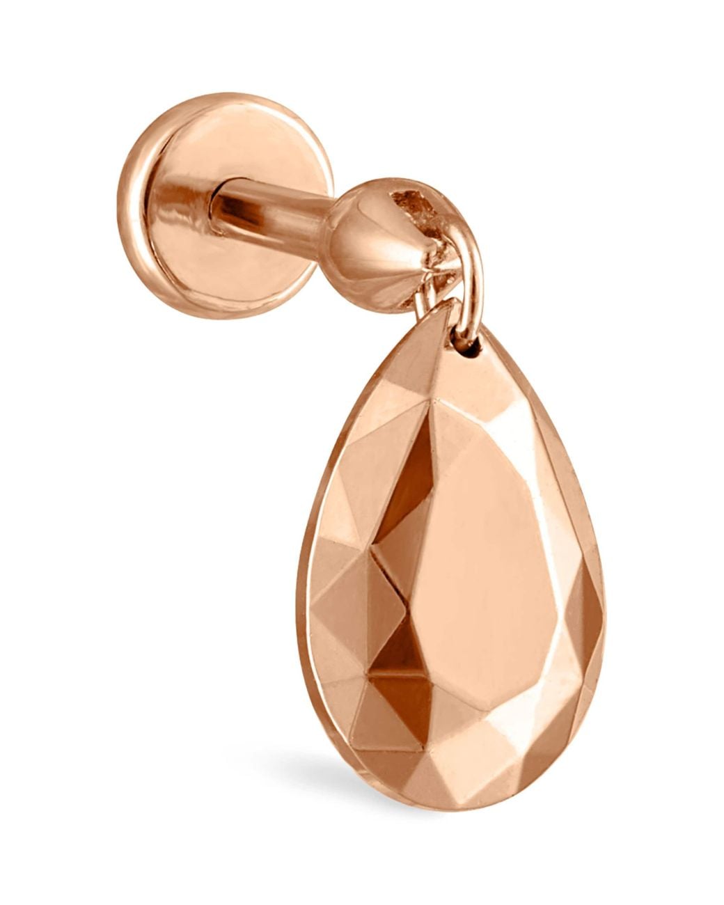 Maria Tash Natural Faceted Pear Threaded Charm Earring
