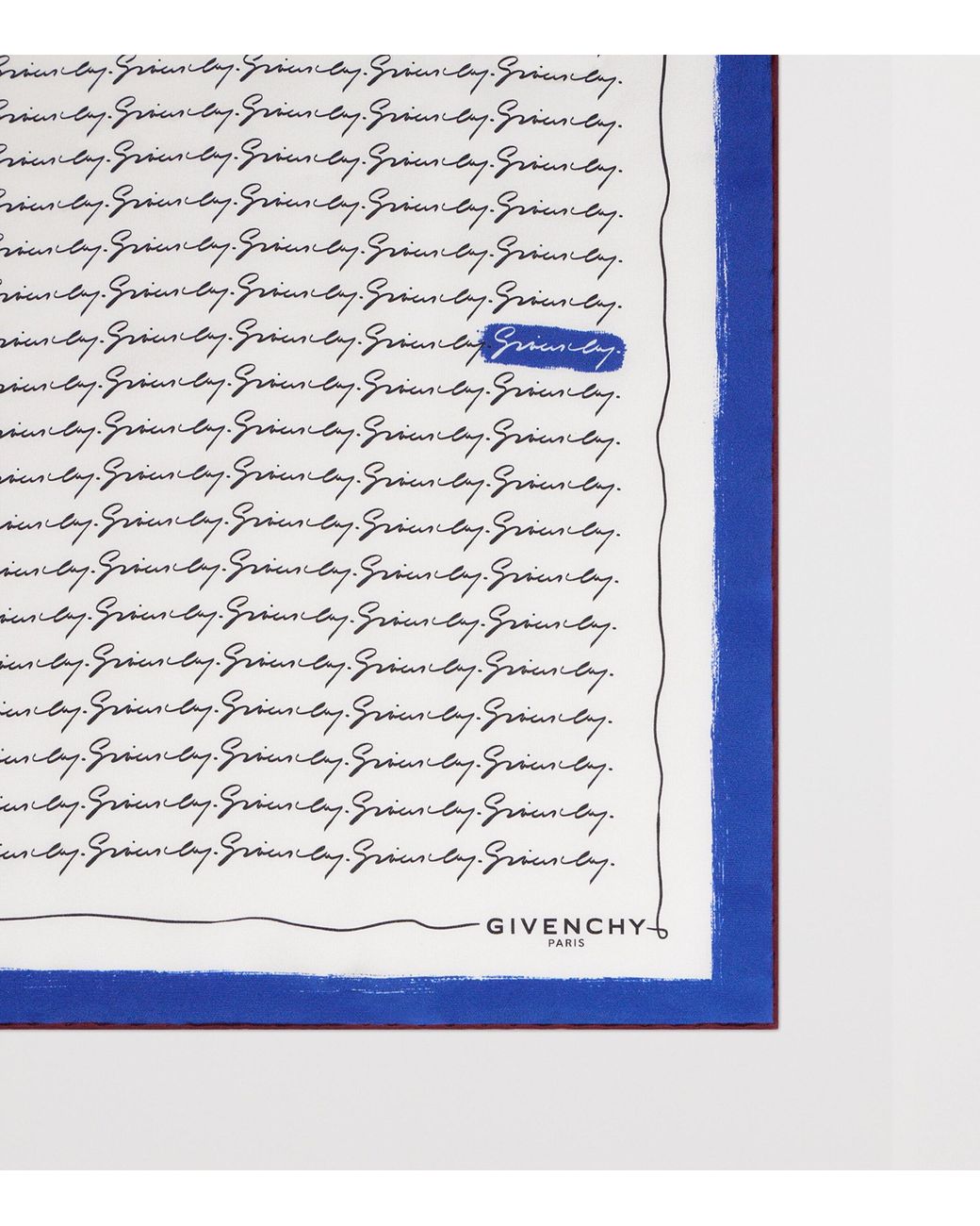 Givenchy Blue Silk Signature Scarf