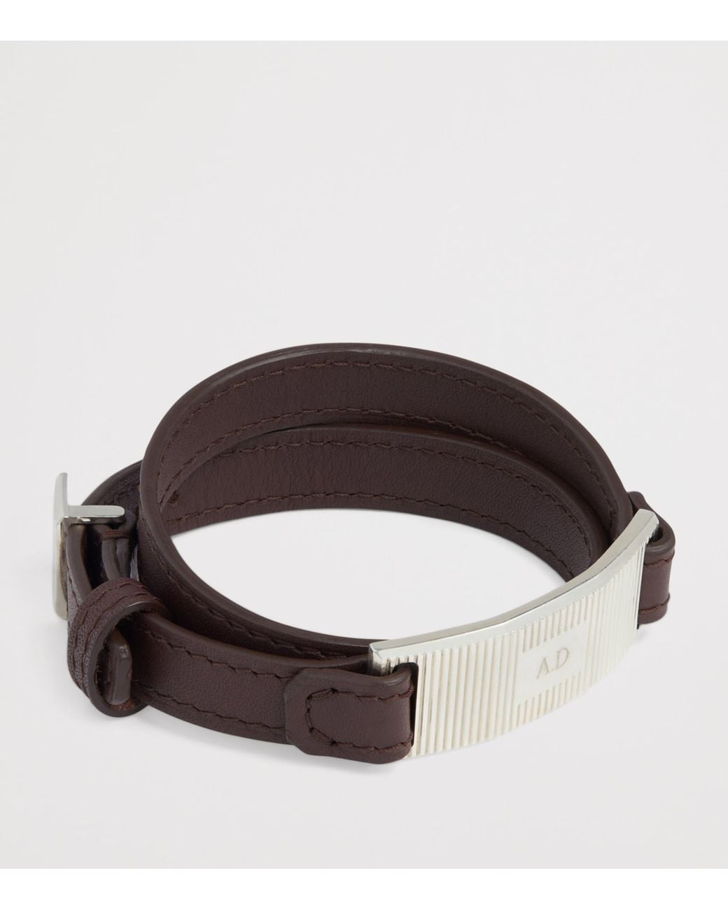 Dunhill Brown And Leather Id Tag Bracelet for men