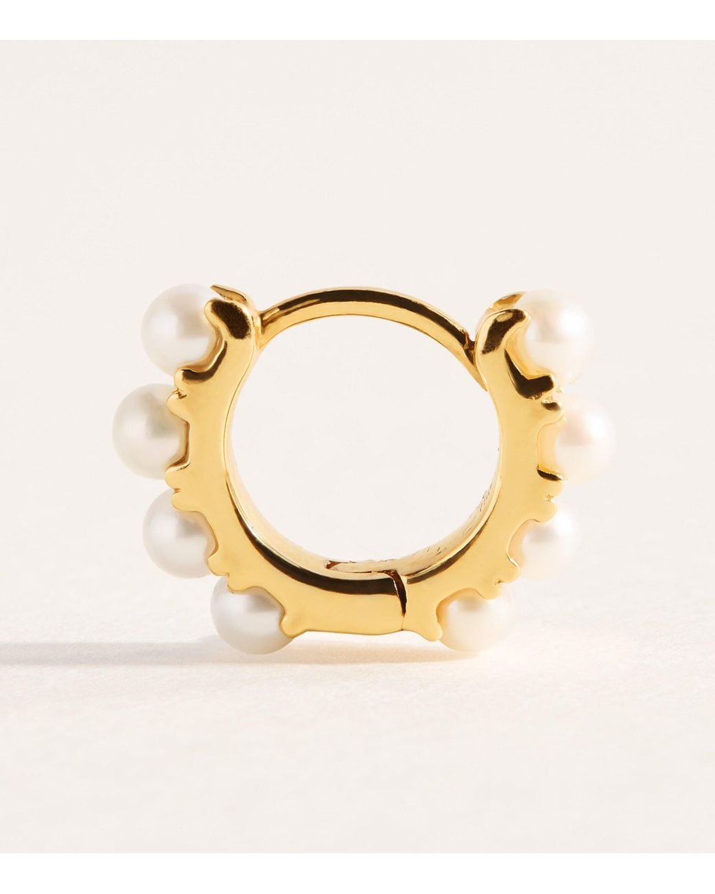 Rosa De La Cruz Metallic And Pearl Mini Hoop Earrings