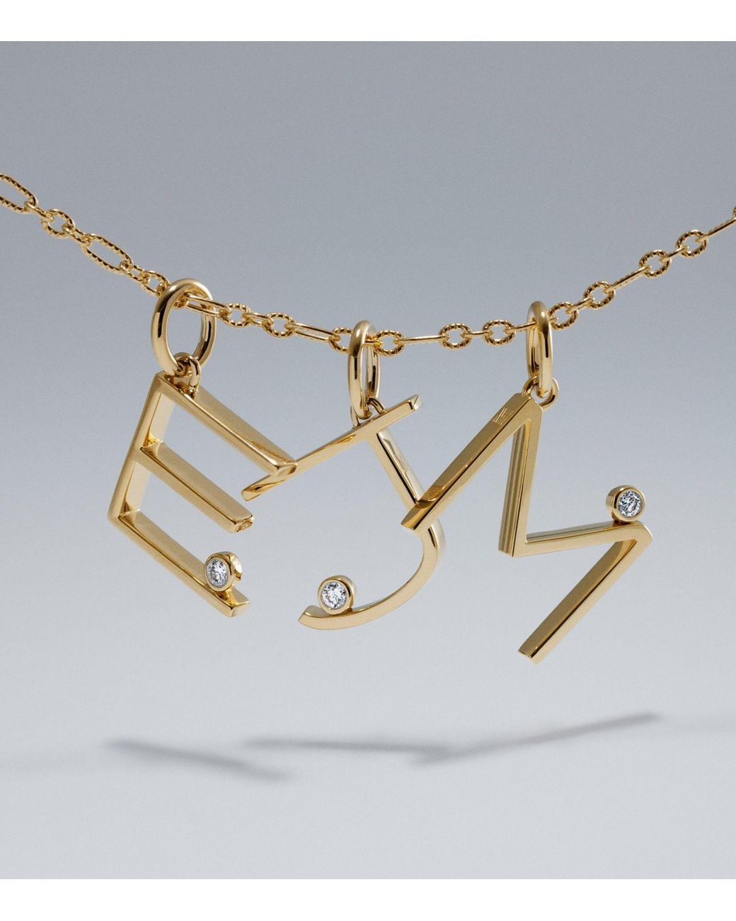 Monica Vinader Metallic Vermeil And Diamond M Initial Pendant