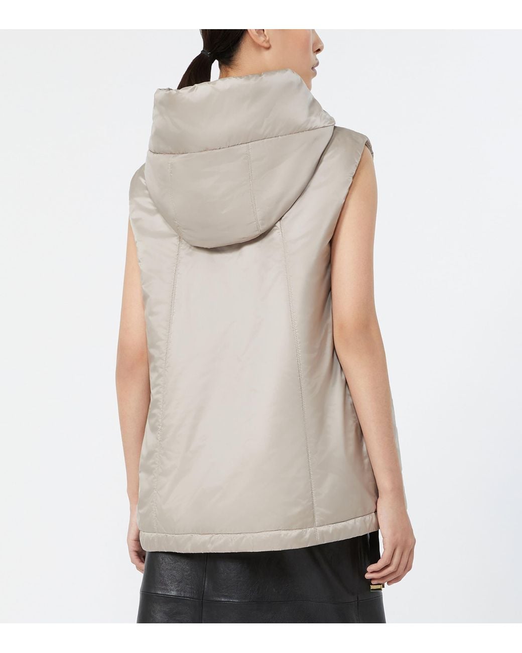 Max Mara White Water-Repellent Hooded Gilet