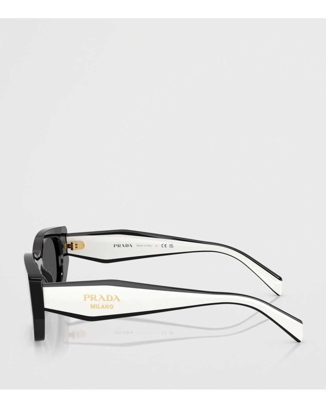 Prada Black Acetate Rectangular Sunglasses