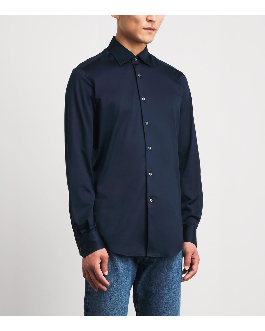 Pal Zileri Blue Cotton Jersey Shirt for men