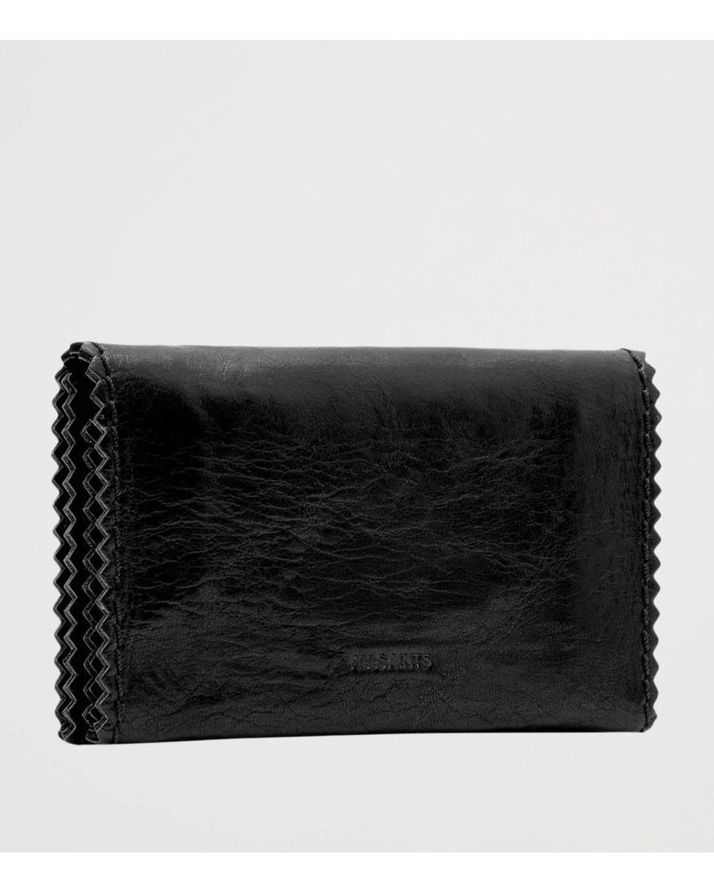 AllSaints Black Leather Siloh Wallet