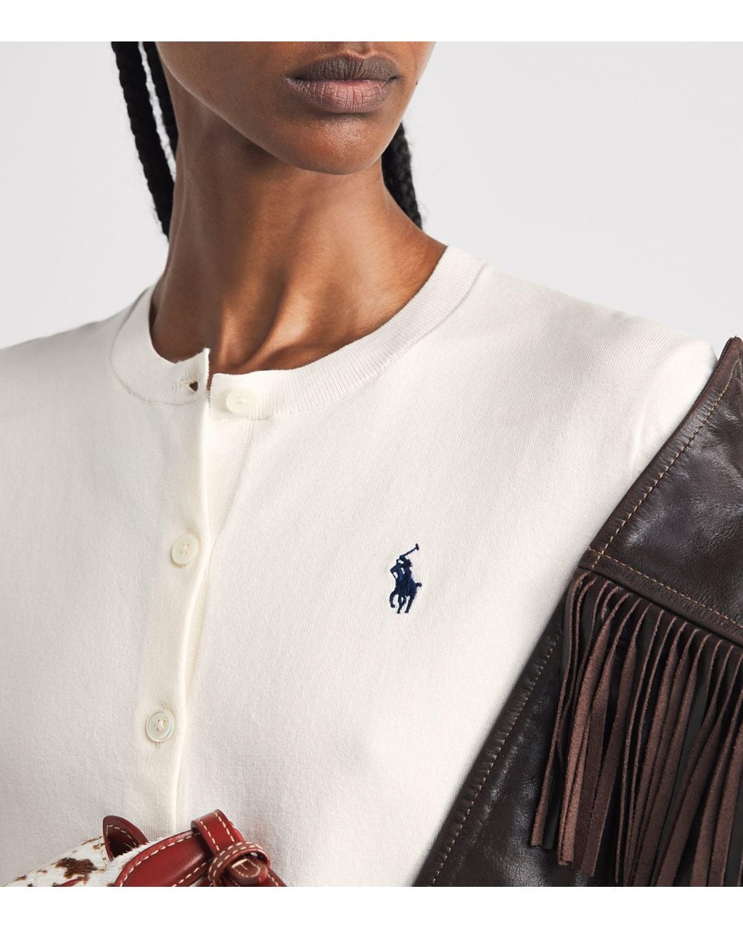 Polo Ralph Lauren White Pima Cotton Polo Pony Cardigan