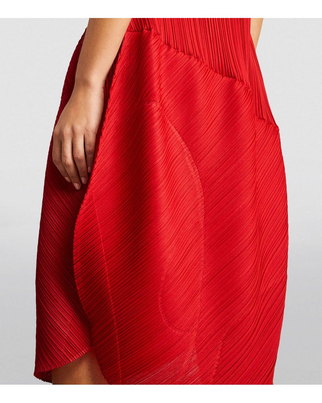Pleats Please Issey Miyake Peanuts Pleated Midi Dress in Red Lyst Canada