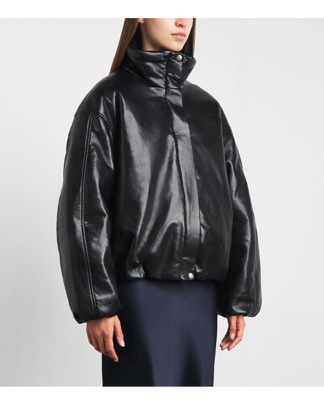 Anine Bing Black Regenerated Leather Cyrus Jacket